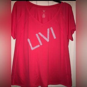 NWT- Livi Active Red V-Neck Tee
